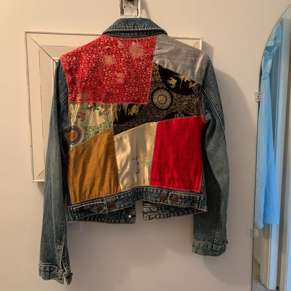 Gap Vintage Patchwork Jean Jacket Size Small - image 3